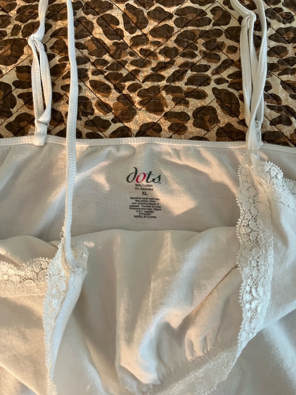 Dots White Lace Trim Camisole - Picture 7 of 11